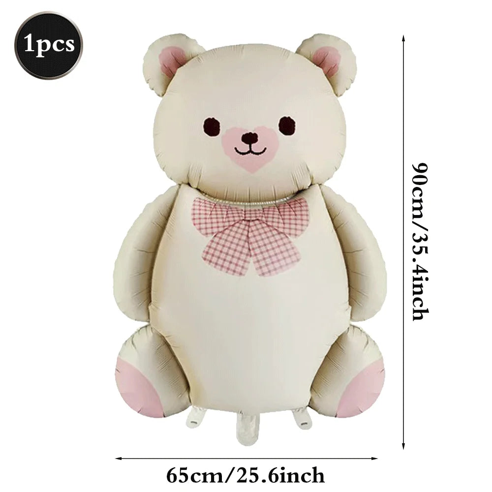 Cute Bear Kids 1st Birthday Hat Thick Non-woven Cute Bear Felt Birthday Banner Ball String Baby Shower Party Decoration Supplies