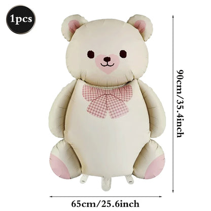 Cute Bear Kids 1st Birthday Hat Thick Non-woven Cute Bear Felt Birthday Banner Ball String Baby Shower Party Decoration Supplies