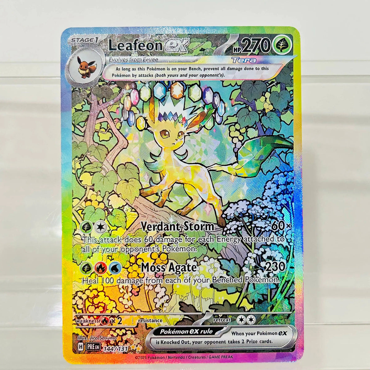 Eevee ex 167/131 English Version DIY Holographic Texture Card Collectible Grade Premium Anime Collection Card
