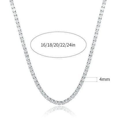 SY Brand Jewelry 925 Sterling Silver Chain Tennis Necklace Gemstones Women Men Luxury Necklaces Rhodium Plated S925 Jewelry