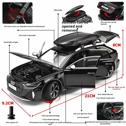 1/24 Audi RS6 Hot Hatch Wagon Performance Shooting Brake Simulation Alloy Car Model Toy Car Boy Collection Ornament Pull Back