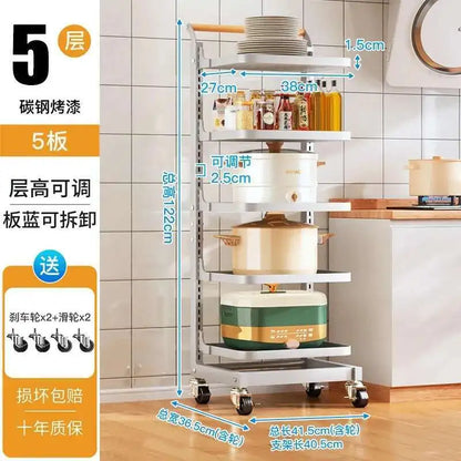 Light Luxury Metal Kitchen Trolleys Creative Storage Cart Modern Home Furniture Floor Multi-layer Fruit Vegetable Snacks Shelf