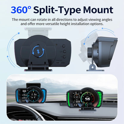 Gesture Switching Interface Intelligent Driving Computer Car HUD Head Up Display GPS+OBD Dual System LCD Screen Car Display
