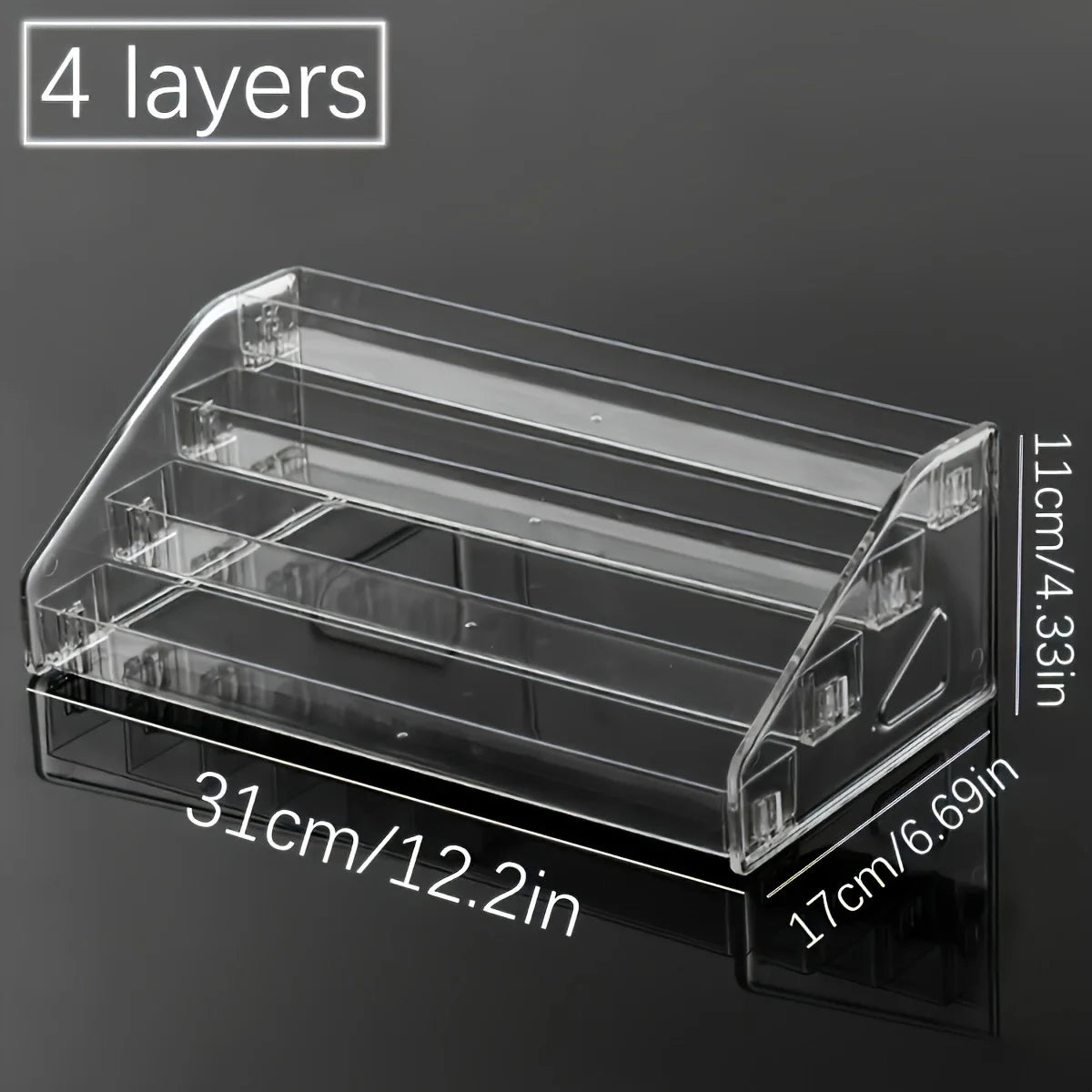 Transparent Ladder Display Rack, Hand Account Tape and Sticker Storage Rack, Cosmetics, Perfume, Nail Polish Storage Box