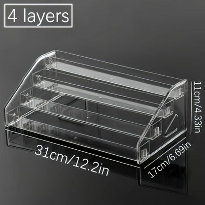 Transparent Ladder Display Rack, Hand Account Tape and Sticker Storage Rack, Cosmetics, Perfume, Nail Polish Storage Box