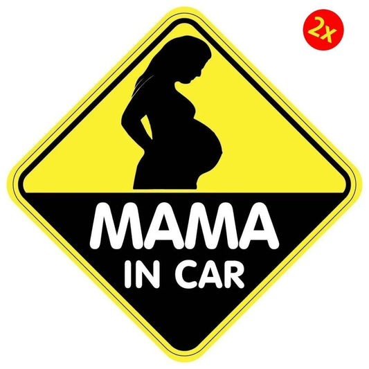 2X 5inch Mama In Car Pregnant On Board Sticker Decal Car Sticker