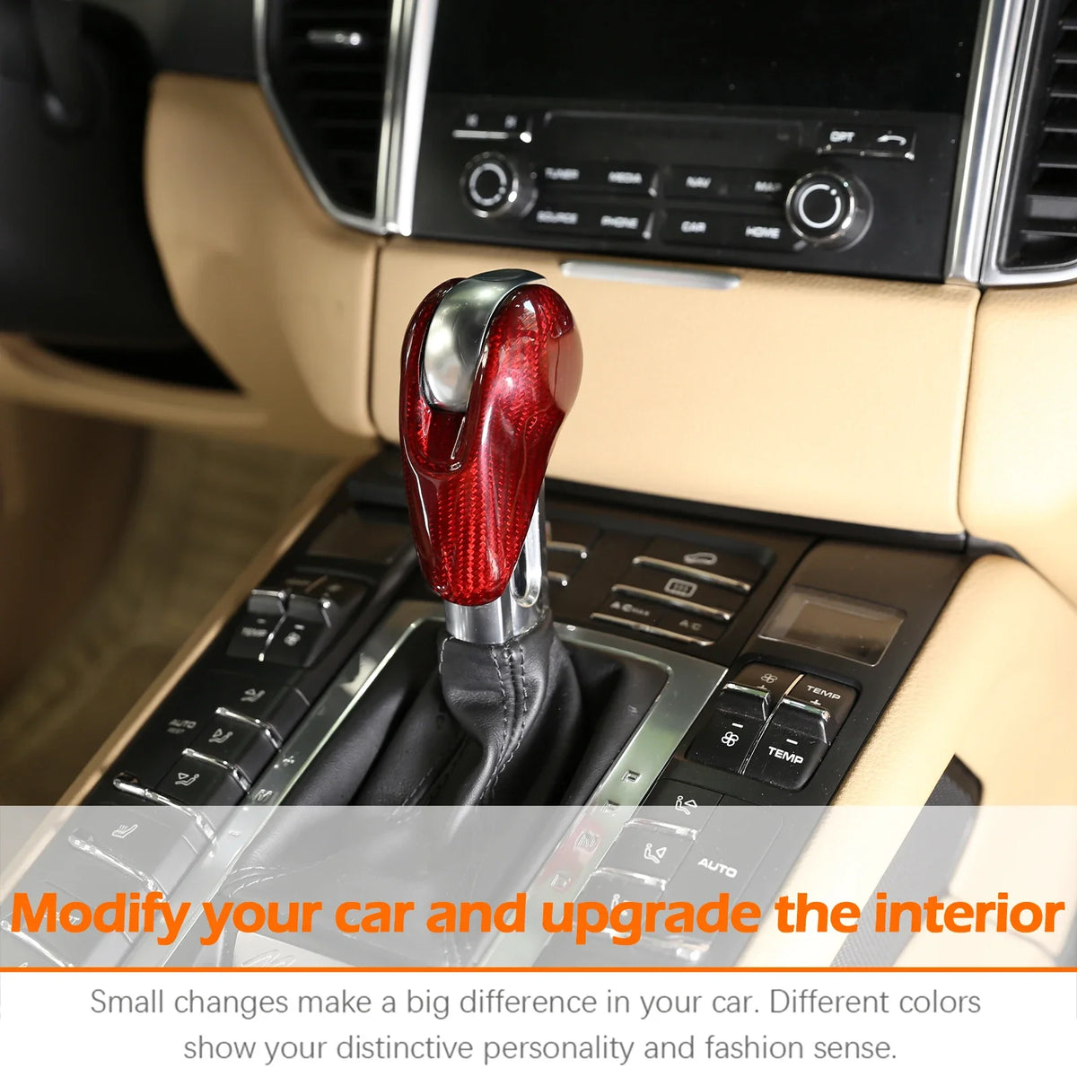 For Porsche MACAN 718 911 Panamera Cayman Boxster 2009-2021 Real Carbon Fiber Car Gear Shift Head Cover Trim Car Accessories