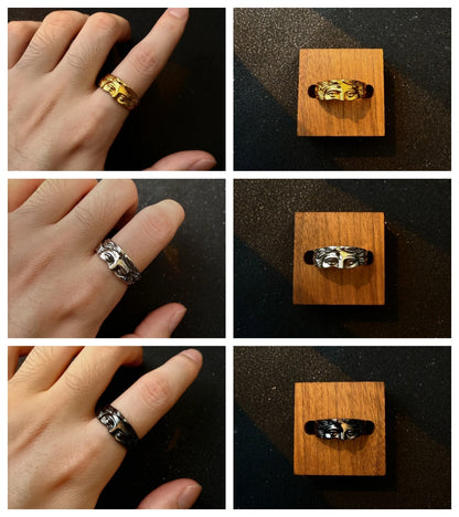 Retro Half Face Venus Adjustable Open Ring For Men Women Greek Myths Punk Gothic Edgy Brass Jewelry Unisex Accessories Art Gift