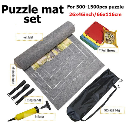 1000~3000pcs Puzzle Storage Mat Roll Up Children Developmental Game Parent-child Interaction Portable Travel-Friendly Bag TMZ