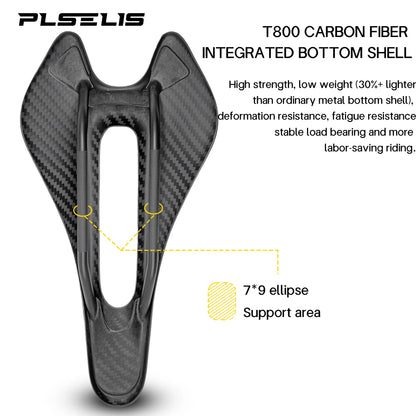 Plselis Full Carbon Saddle Light Road Bike Cushion Weight 66g/90g/100g Waterproof and Wear-Resistant Ergonomic Design