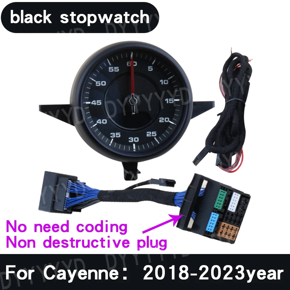 For Porsche Cayenne 9Y0 Stopwatch 2018-2023 Interior Dashboard Central Sportchrono Clock Compass Electronic Meter Accessional