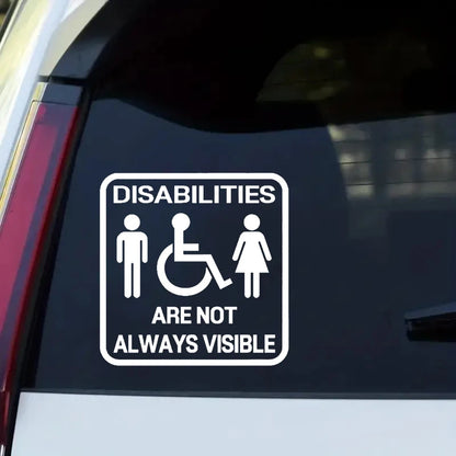 TM52# Not All Disabilities Are Visible Disabled Car Sticker  Car Bumper Window Stickers Waterproof Decoration