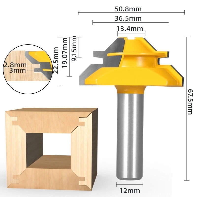 Carpentry tools paneling cutter, high-end 45-degree mortise and tenon milling cutter, profile cutter, right-angle cutter ...