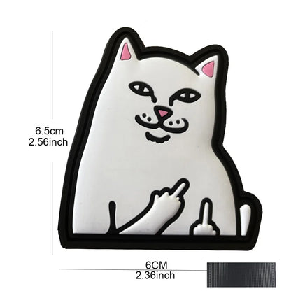 New Outdoor Bag Accessories: Satirical Cat Badge Graffiti Cat 3D PVC Magic DIY Bag Stickers Backpack Hook and Loop Patch