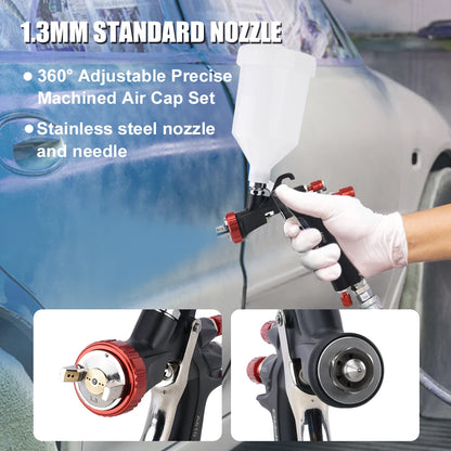 AEROPRO R500 LVLP Air Spray Gun A610 Paint Gun Automotive for House Painting, Car, Furniture, Varnish and Top Coat
