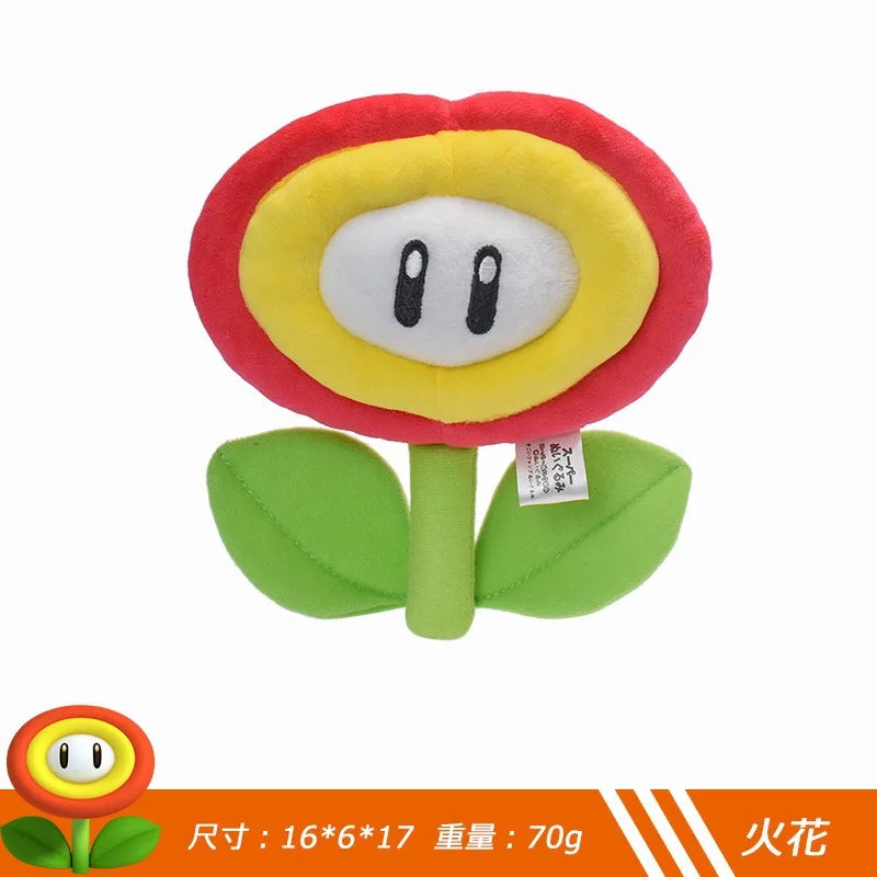 Super Mario Sunflower, Yellow Star, Orange Flame Flower, Blue Ice Flower, Five-pointed Star Simulation Plush Soft Stuffed Gifts