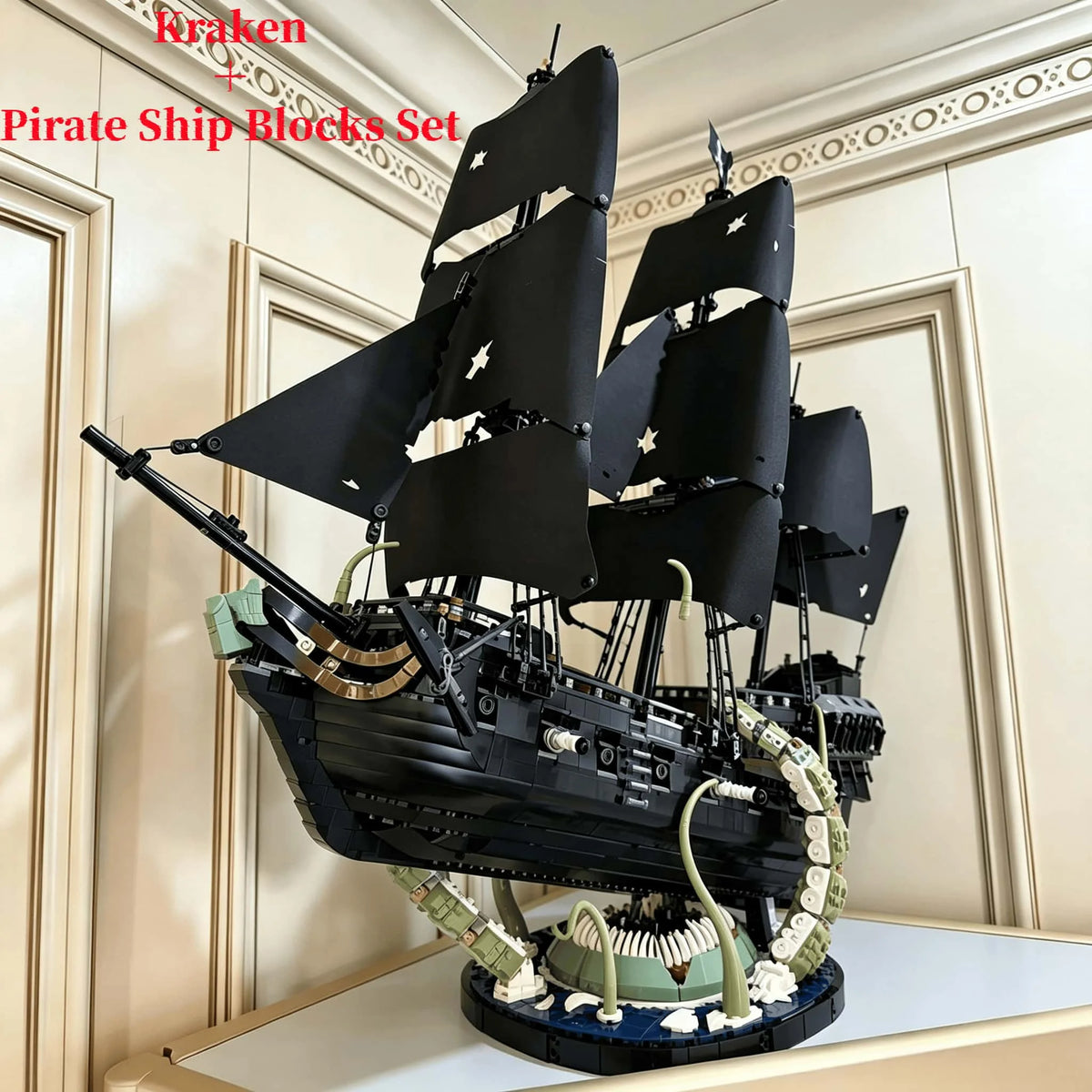 Ready Stock 2862Pcs Pirate Ship Building Blocks Set with 9 Minifigures, Home Decor Ornament Model, Holiday Gift