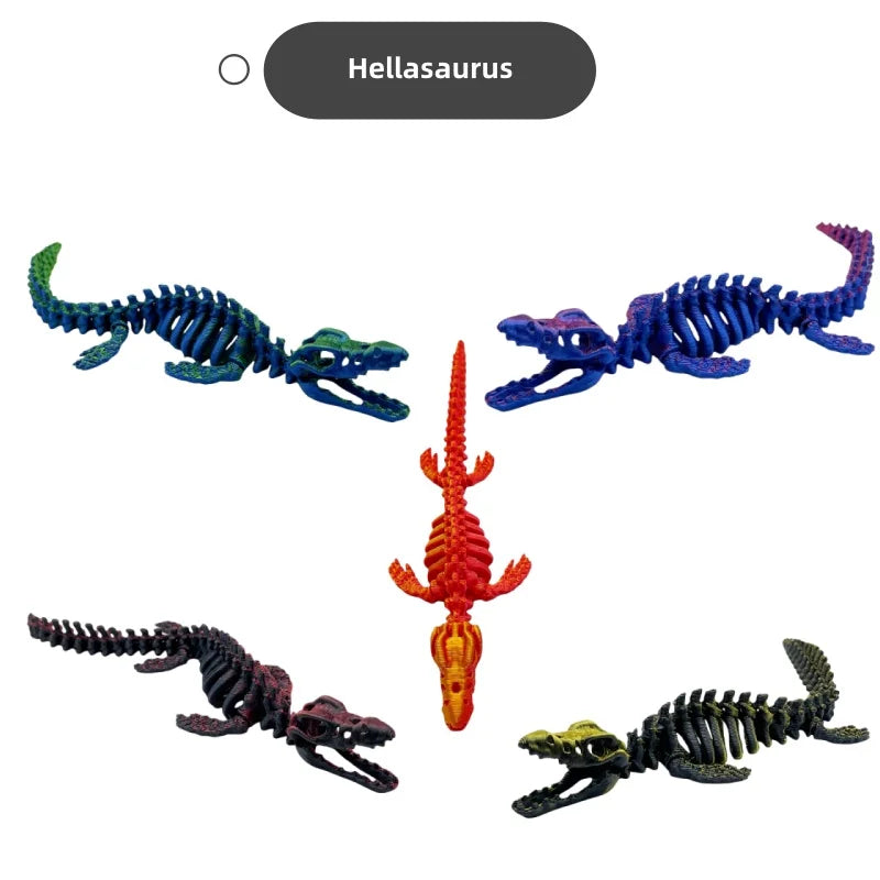5-Piece 3D Printed Dinosaur Set with Movable Joints, Including Ankylosaurus, Sauron, and Spinosaurus, Home and Decor Display Pie