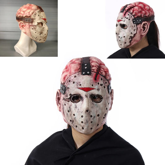 Cosplay Jason Voorhees Friday The 13Th Brain Structure Head Cover Scary Horror Funny Halloween Mask Full Face Party Costume Prop
