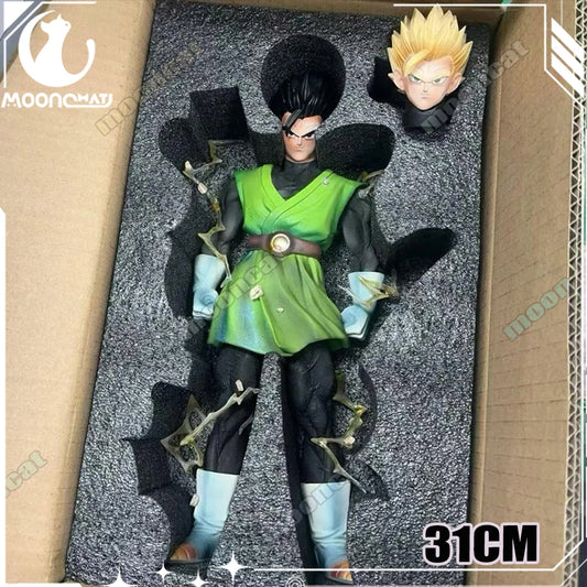 31cm Anime Dragon Ball Figure Son Gohan Figures Two Heads Super Saiyan Gohan Figurine Pvc Doll Statue Collection Model Toy Gifts