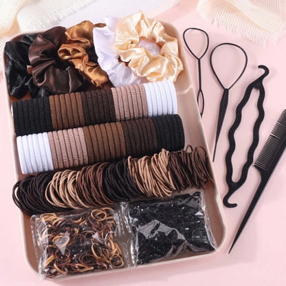 1109 Pieces of Fashionable and Simple Hair Tie Set, Fresh and Simple Hair Accessories for Women, Suitable for Campus Wear, Everyday Versatile, Gift for Friends