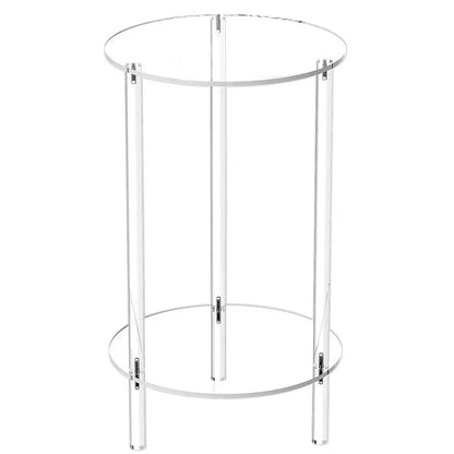 Acrylic Round End Table Small Round Side Table End Table Clear Small Round Table Acrylic Transparent Coffee Table for Bedroom