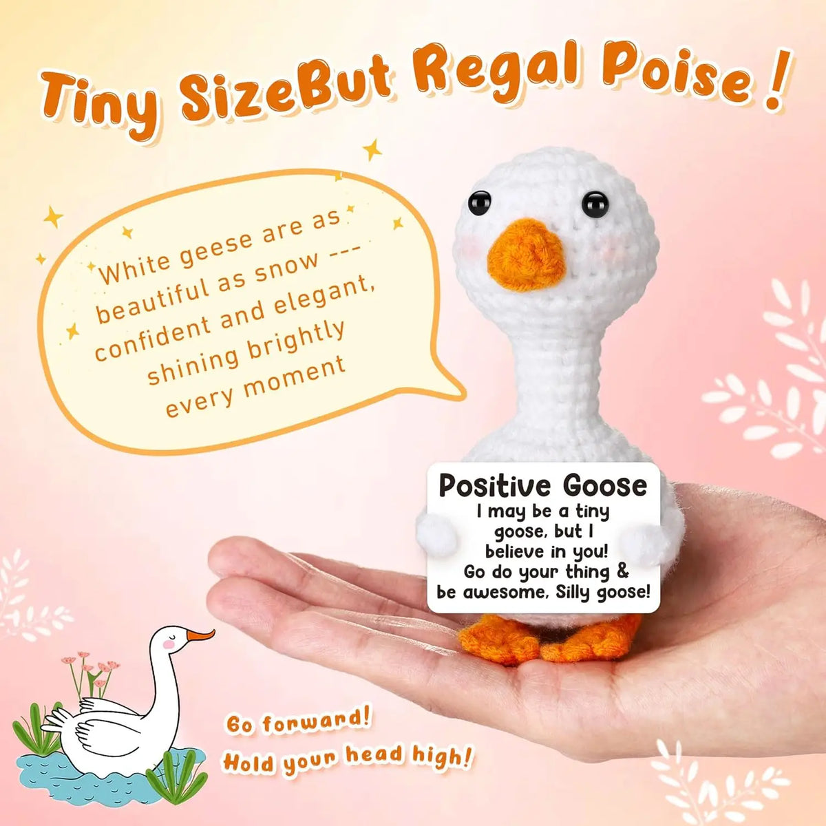 Positive Crochet Handmade Amigurumi Doll Emotional Support Pocket Hug Knit Plant Flower Encouragement Gift for Friends Coworker