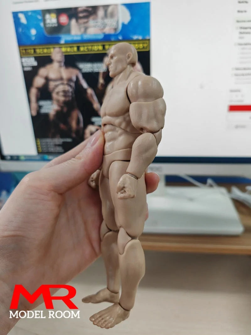 MUFF TOYS ADAM 1/12 Scale Male Strong Muscle Joint Body 6'' Super Flexible Comic Soldier Action Figure Articulated Body Doll