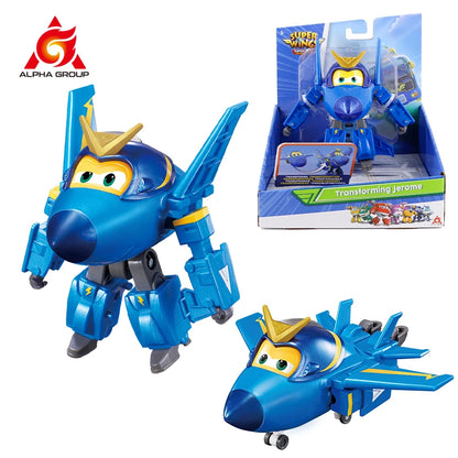 Super Wings 5 Inches Transforming Traver Transforms from Airplane to Robot in 10 Steps Deformation Action Figures Kid Toys Gift