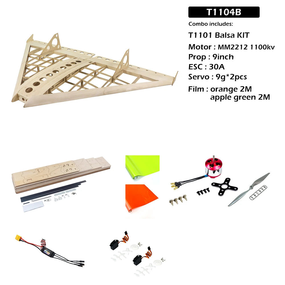 DW Hobby 1.0M Air Kart Delta Wing RC Airplane Balsa Kit Wooden Plane Remote Control Flying Kit Model T11