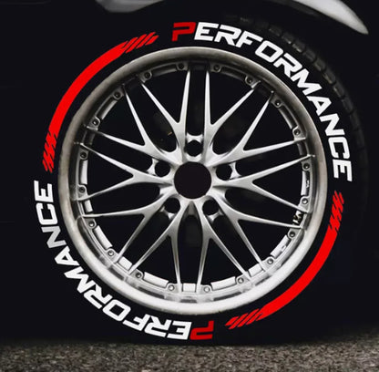 8Pcs/Lot Car Tire Decor Stickers Car Tuning Universal 3D Permanent PVC Joined Stickers Automotive Label Letters for Performance