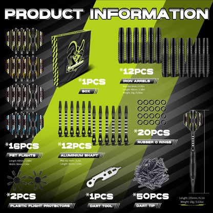 MageRabbit Professional Soft Darts Premium, Soft Dart Set, 12pcs 16g/ 0.56oz 2BA Iron Dart Barrel
