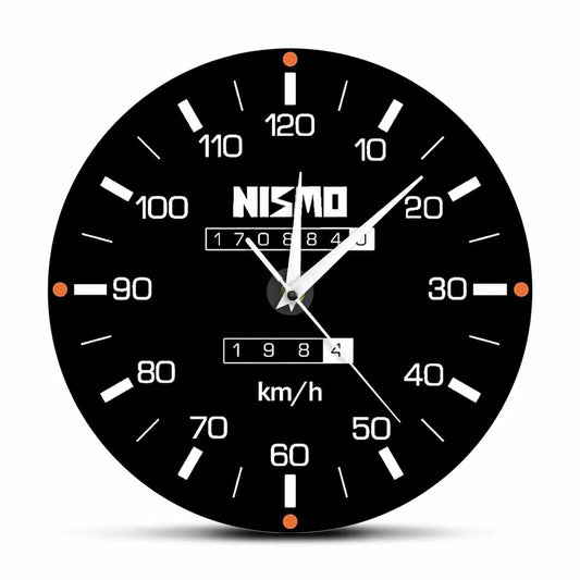 Racing Car Speedometer Decorative Wall Clock For Man Cave Garage Decor Retro Motorsports Guage Design Driving Artwork Wall Watch