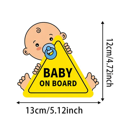 13x12cm Baby On Board Waterproof Vinyl Car Decals, for Windows, Bumper, Exterior Decorative Accessories Blocking Scratches