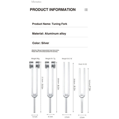 Resonance Sound Healing Tuning Forks Set 6PC-128Hz, 136.1Hz, 256Hz, 384Hz with Activator for Stress Relief, Relaxation & Chakra