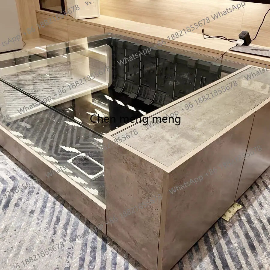 Model display cabinet home coffee table glass dustproof display cabinet creative customization