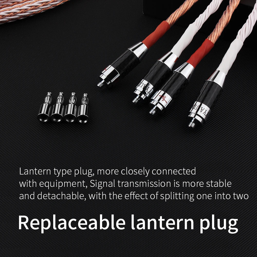 YYAUDIO One Pair 12TC Hifi Speaker Cable With 2 Banana Plug to 2 Banana Jack Hi-end OCC Speaker Wire