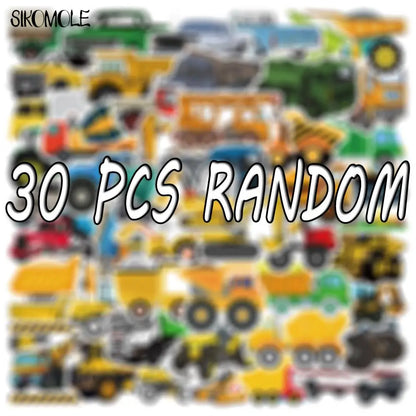 10/30/50PCS Cute Children's Cartoon Car Truck Stickers Kawaii DIY Skateboard Laptop Motor Graffiti Sticker Decals Kids Toys F5