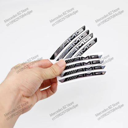 4Pcs Wheel Hub Stickers Wheel Rims Aluminium Decoration Strips For Mercedes Benz AMG GLC GLA GLB GLE GLS CLA W204 W205 W169 W176