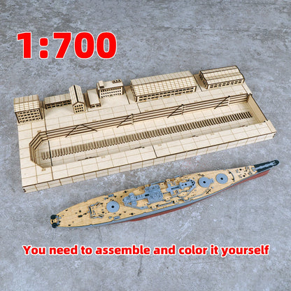 Assembly Architectural Sand Table Navy Yard Naval Base Building Shipyard Dockyard Ship Diorama Miniature Scale Model Kit 1/700