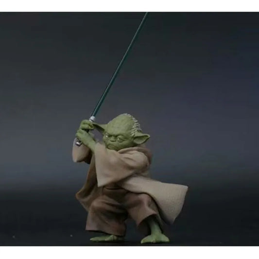 13cm Plastic Star Wars Mandalorian Master YODA with Sword Action Figure Toys