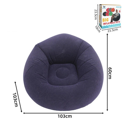Round Flocked Inflatable Lazy Sofa,  Bean Bag Chair, Soft Skin-Friendly Inflatable Lounge Couch For Indoor Bedroom Dorm Rest