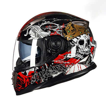 Full Face Motorcycle Helmet for Men and Women, DOT Approved Downhill Racing Motorbike Helmet