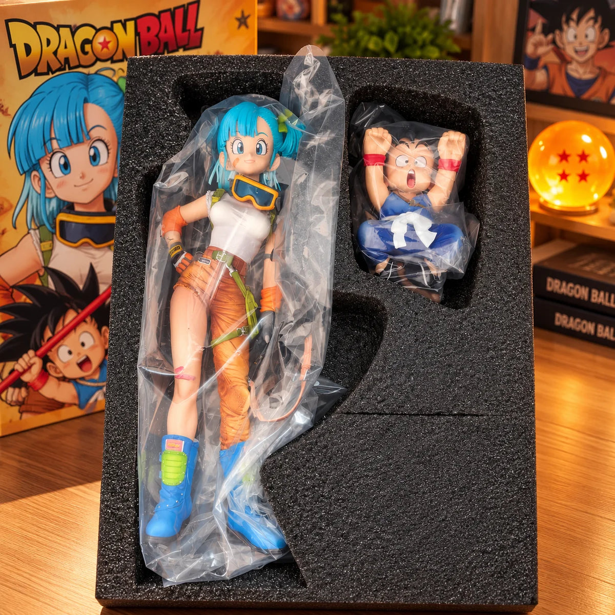 Dragon Ball Bulma Figure with Goku 19cm PVC Anime Action Figure Collectible Model Desktop Decoration Anime Fans Gift
