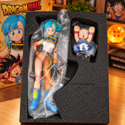 Dragon Ball Bulma Figure with Goku 19cm PVC Anime Action Figure Collectible Model Desktop Decoration Anime Fans Gift