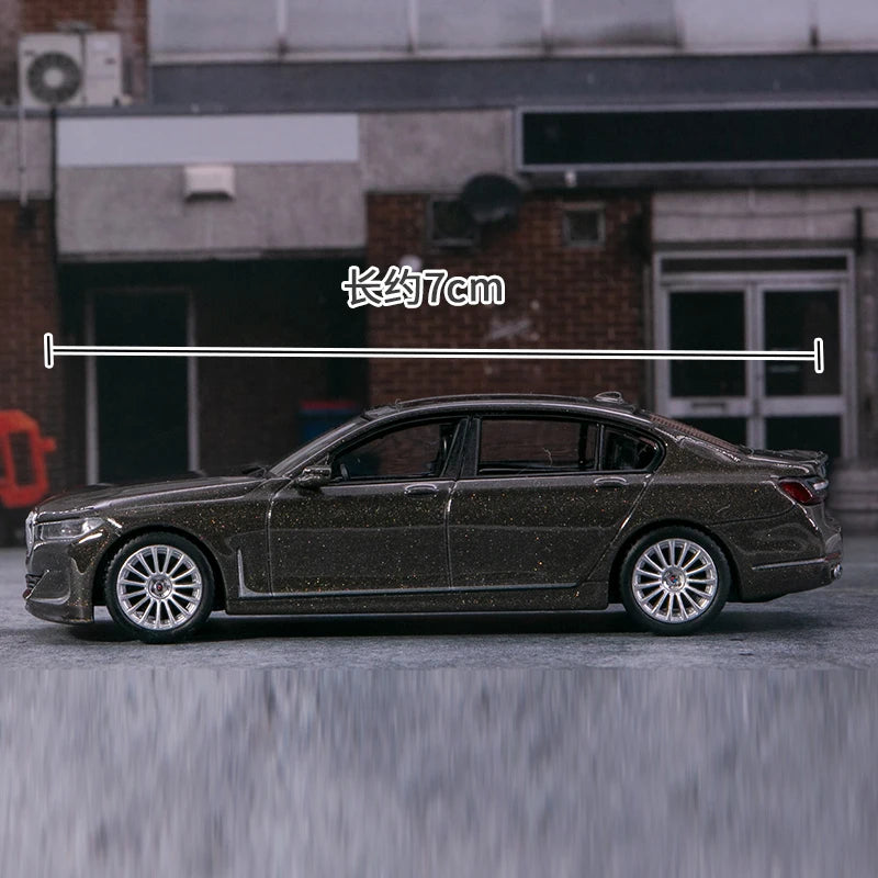 1:64 Alpina B7 Metal grey #619 M3 #314 alloy die casting simulation car model, boys' toys,children's holiday birthday gifts