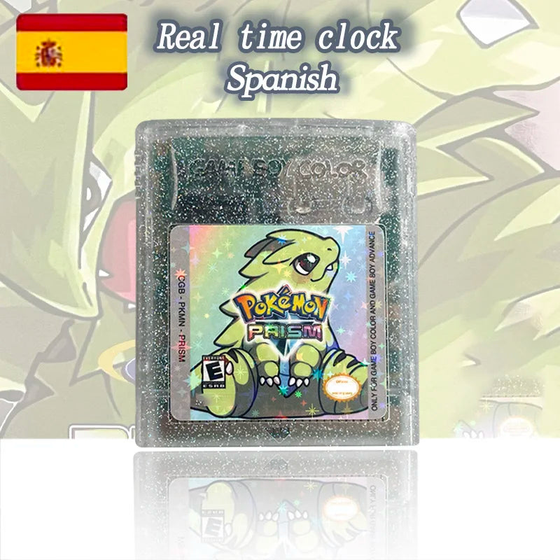 pokémon Prism USA ESP NOE Version RTC Flash Cart GBC Game Cartridge Video Game Rom Hack English Spanish German