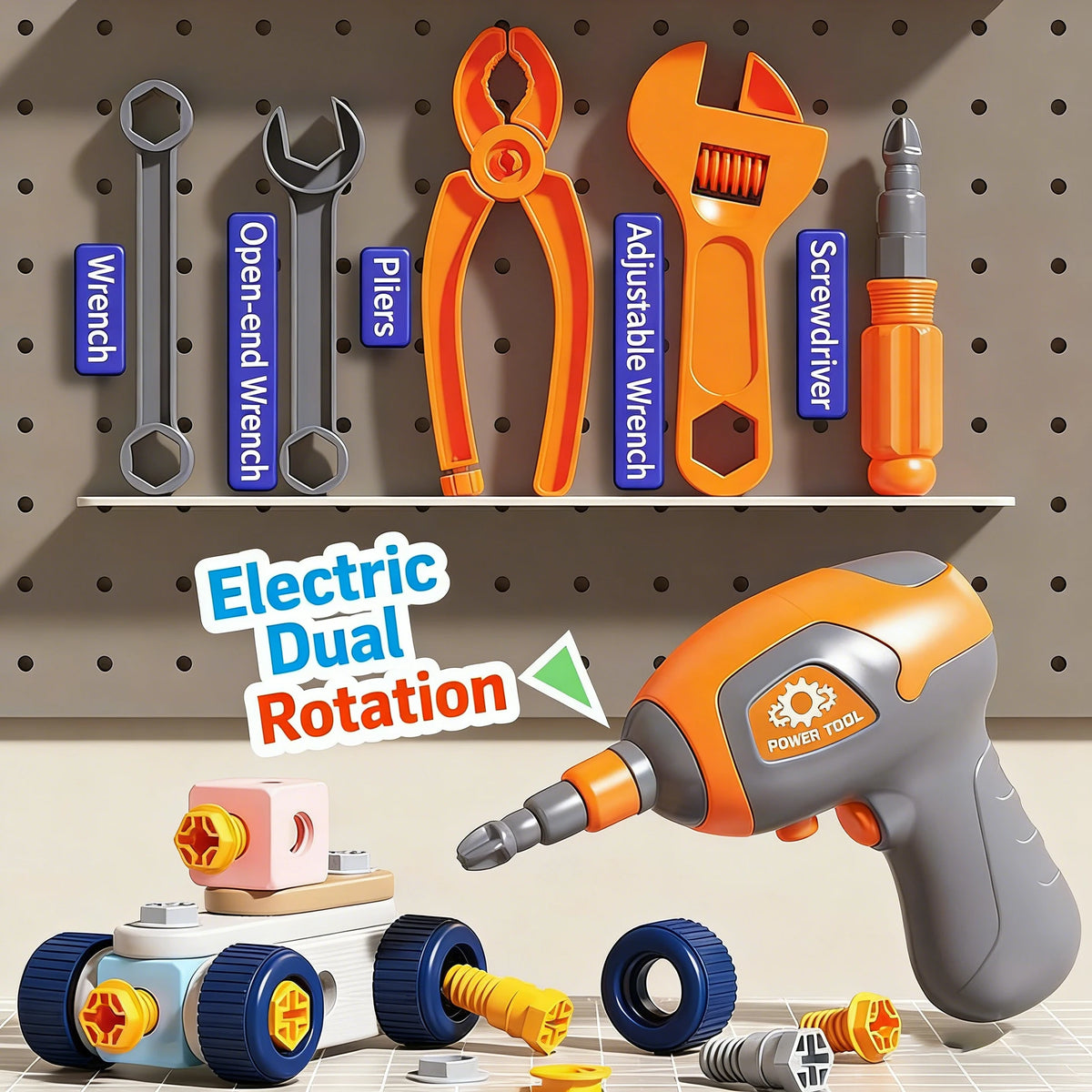 2026 New Kids Tool Set DIY Nut Assembly Toy Kit STEM 3D Puzzle Building Tools Montessori Toys Gifts for Boy Girl Repair Tools