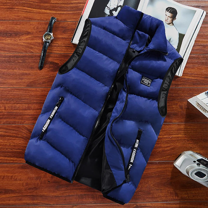 Spring Fashion Mens Jacket Sleeveless Vest Thermal Soft Vests Casual Coats Male Cotton Mens Vest Men Thicken Waistcoat 8Xl