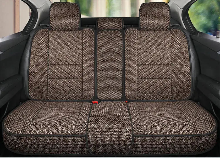Universal Linen Car Seat Full Cover Breathable Comfortable Flax Sedan SUV Seat Cushion Car Seats Full Cover Protection